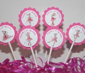 Personalized ANGELINA BALLERINA Cupcake Party Toppers Picks- Custom