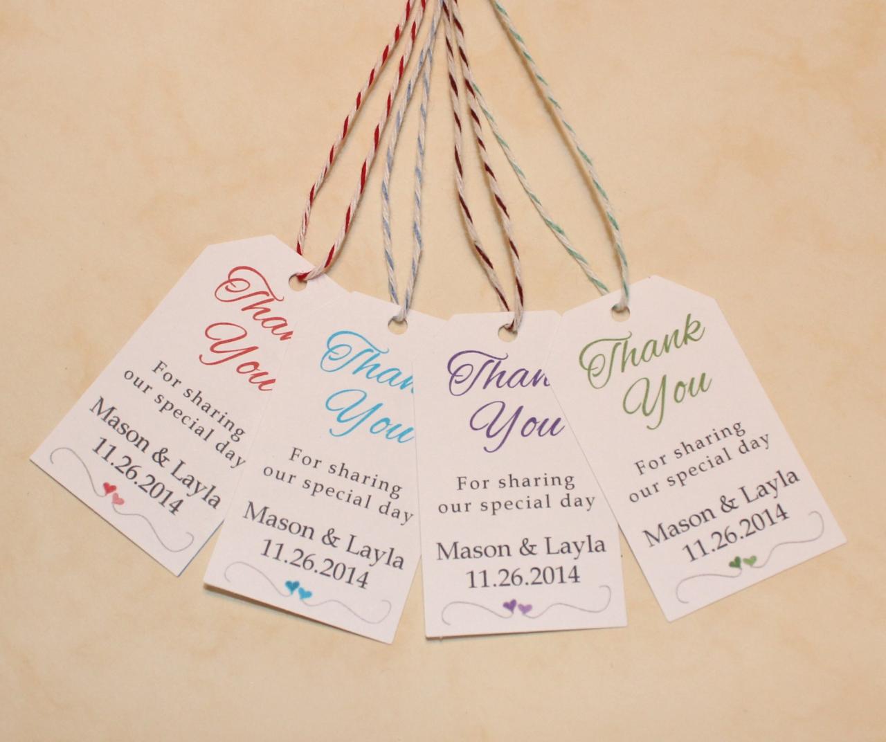 Personalized Wedding Party Thank You Favor Tags - Gift Bag Tags on ...